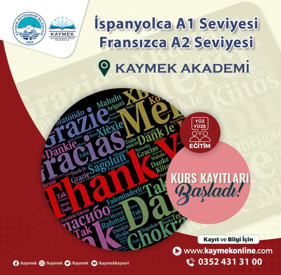 KAYMEK AKADEMİ’DE İSPANYOLCA VE FRANSIZCA DİL KURS KAYITLARI BAŞLADI