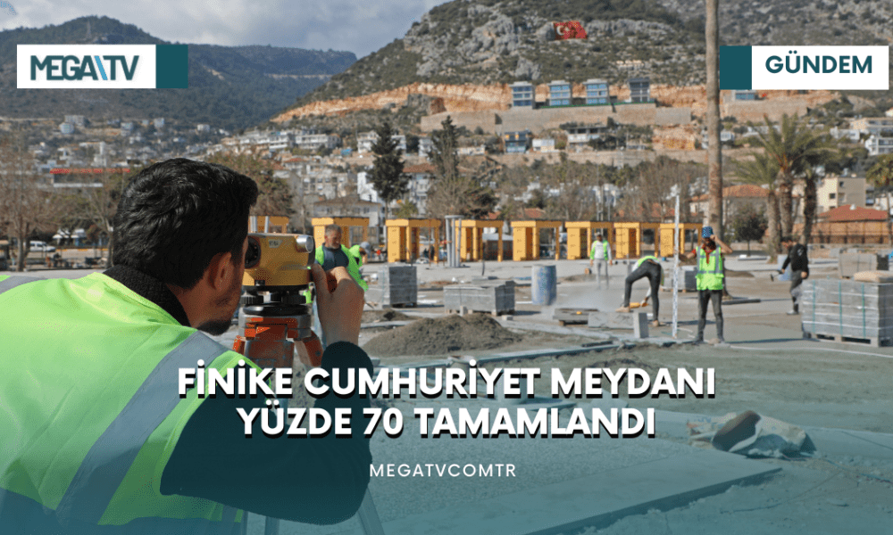 FİNİKE CUMHURİYET MEYDANI YÜZDE 70 TAMAMLANDI - Mega TV iki satırlı haberler (26)