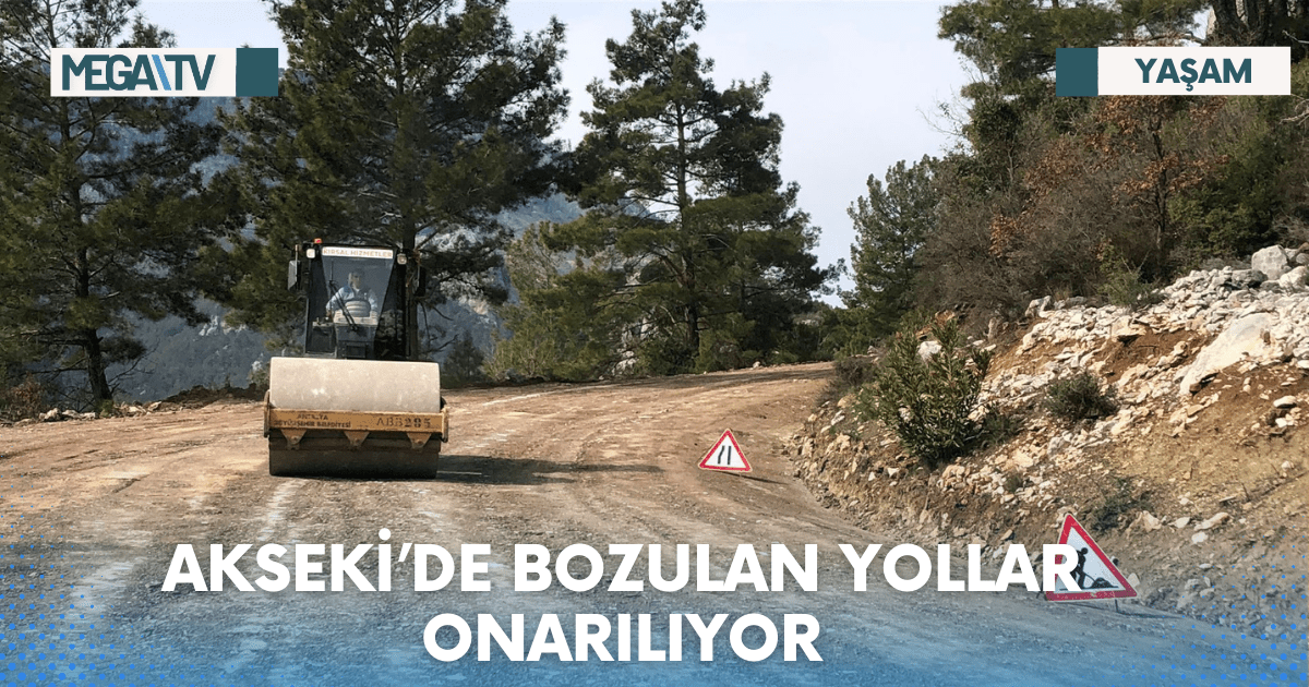 AKSEKİ’DE BOZULAN YOLLAR ONARILIYOR