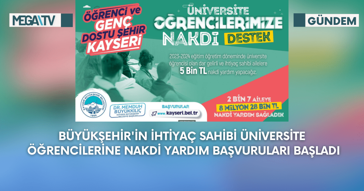 Büyükşehir’in İhtiyaç Sahibi Üniversite Öğrencilerine Nakdi Yardım Başvuruları Başladı