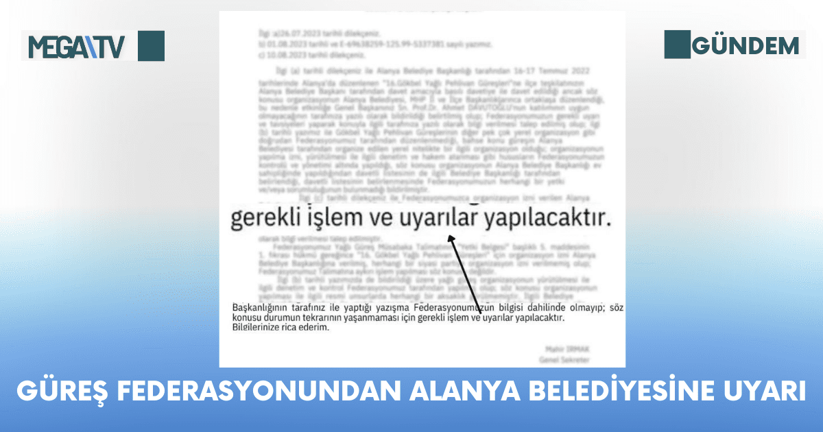 Güreş Federasyonundan Alanya Belediyesine Uyarı