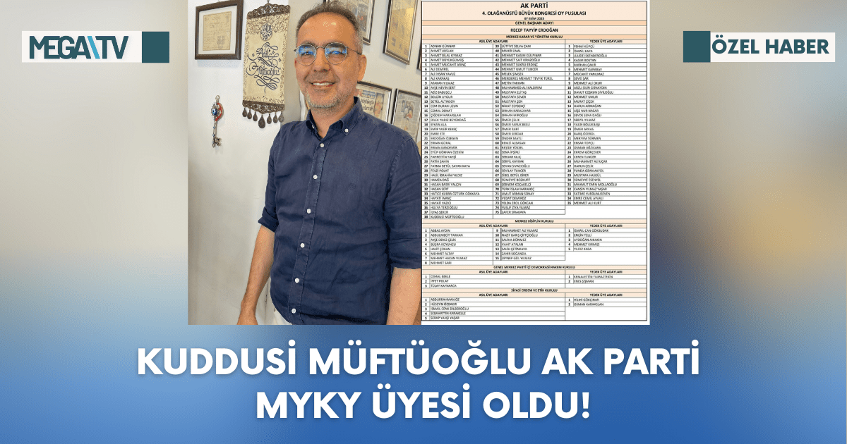 Kuddusi Müftüoğlu AK Parti MYKY Üyesi Oldu!