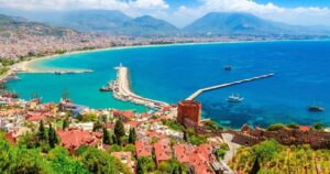 Alanya Kalesi'nden Alanya şehir manzarası Alanya Kalesi'nden Alanya şehir manzarası