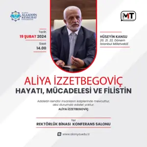 ALKÜ’de Aliya İzzetbegoviç’in hayatı ve Filistin anlatılacak - Mega TV ALKUDE ALIYA IZZETBEGOVICIN HAYATI VE FILISTIN ANLATILACAK 1 - Mega TV