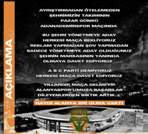Yörükler Taraftar Grubu’ndan adaylara çağrı - Mega TV Ekran Resmi 2024 02 15 13.35.11 - Mega TV
