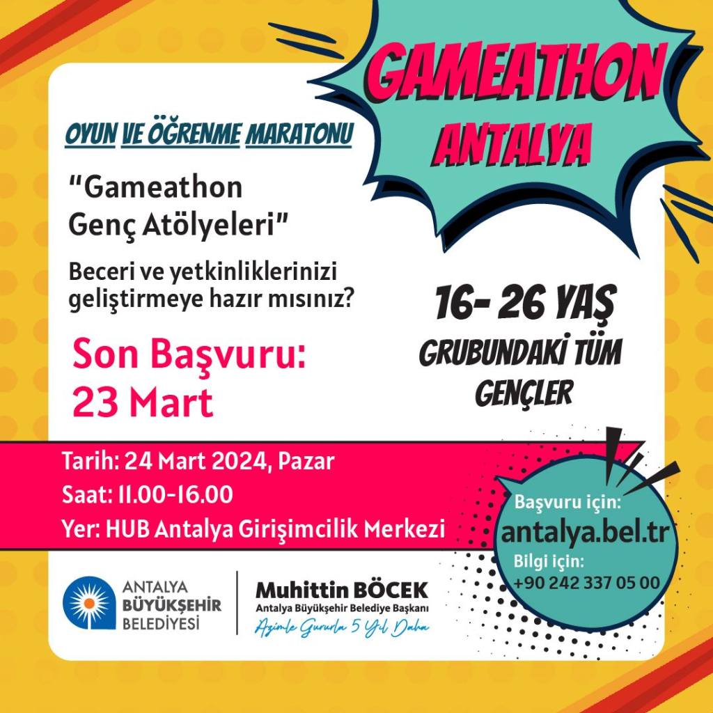 Hub Antalya Oyun ve Öğrenme Maratonu ile açılıyor - Mega TV OYUN OGRENME MARATONU - Mega TV