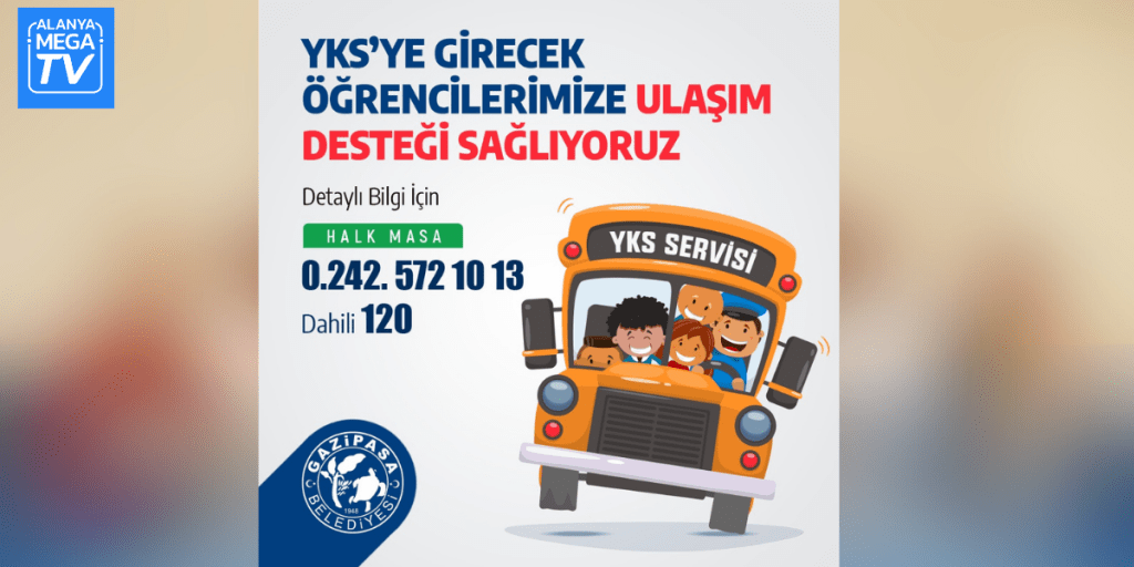 Gazipaşa Belediyesi'nden YKS öğrencilerine ücretsiz ulaşım desteği - Mega TV WEBSITE SABLON 2024 06 03T141346.567 - Mega TV