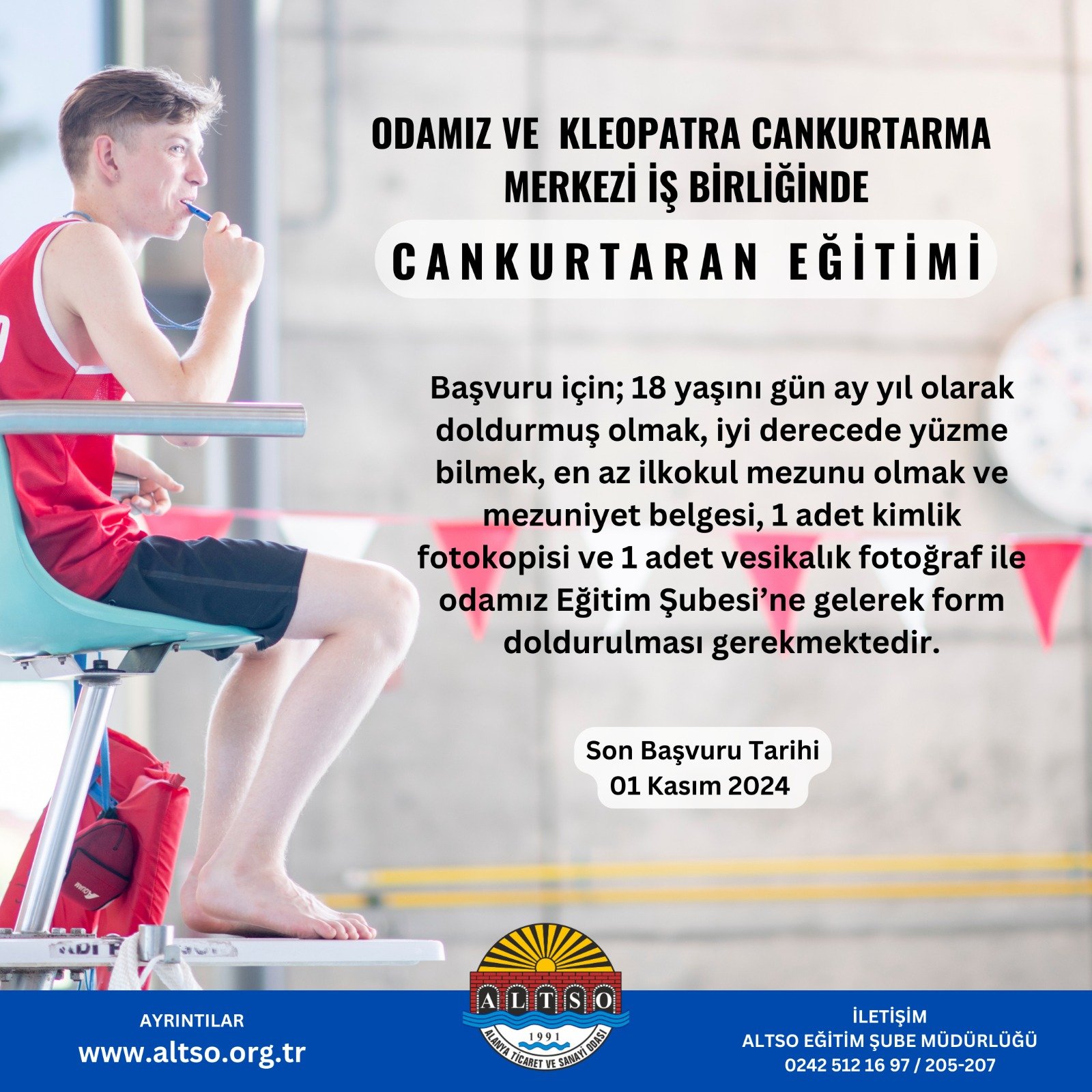 Cankurtaran eğitimi fırsatı ALTSO’dan geliyor!