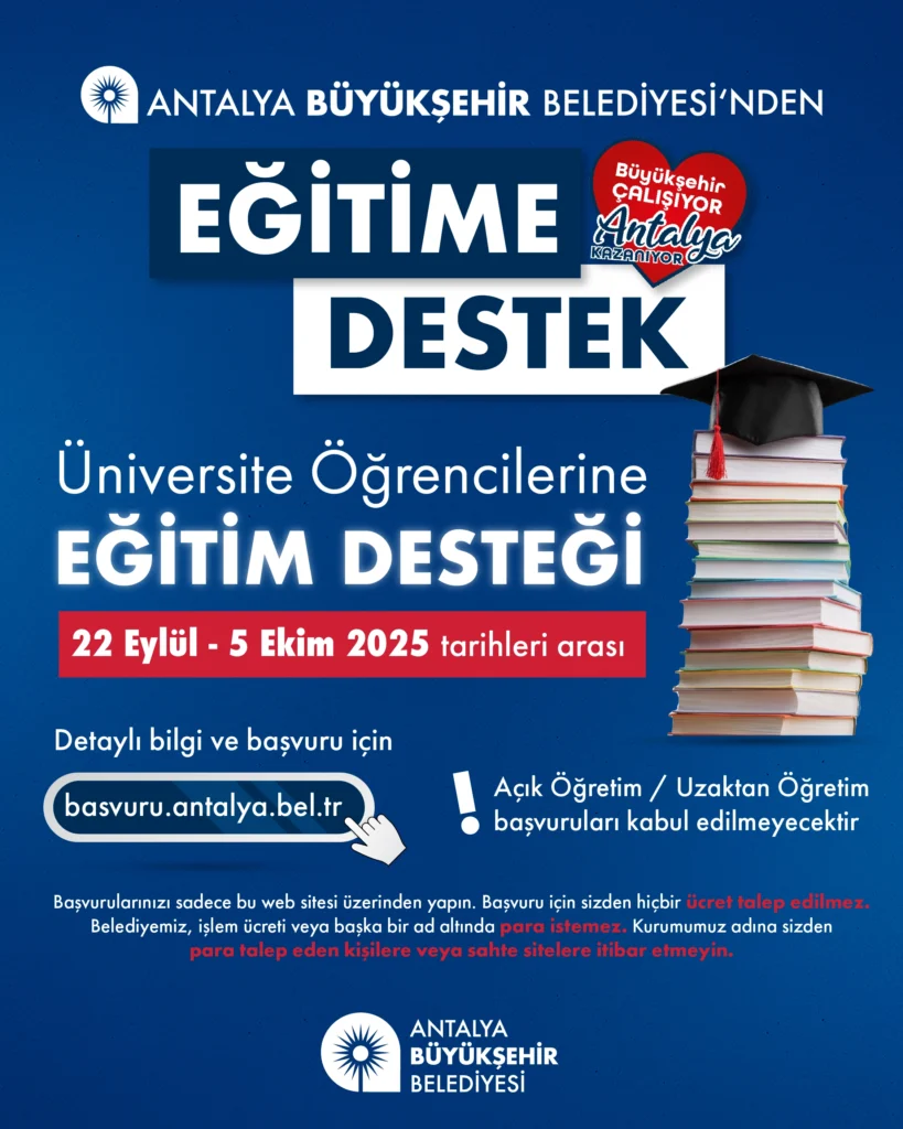 Antalya Büyükşehir’den Üniversite Öğrencilerine Eğitim Desteği - Mega TV EGITIM BURSU 3 INSTA - Mega TV