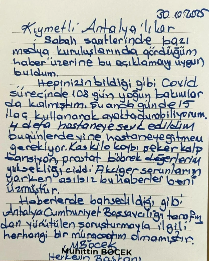 Başkan Böcek’ten Sağlık Durumu ve Asılsız Haberlere Dair Açıklama - Mega TV Instagram post 16 6 - Mega TV