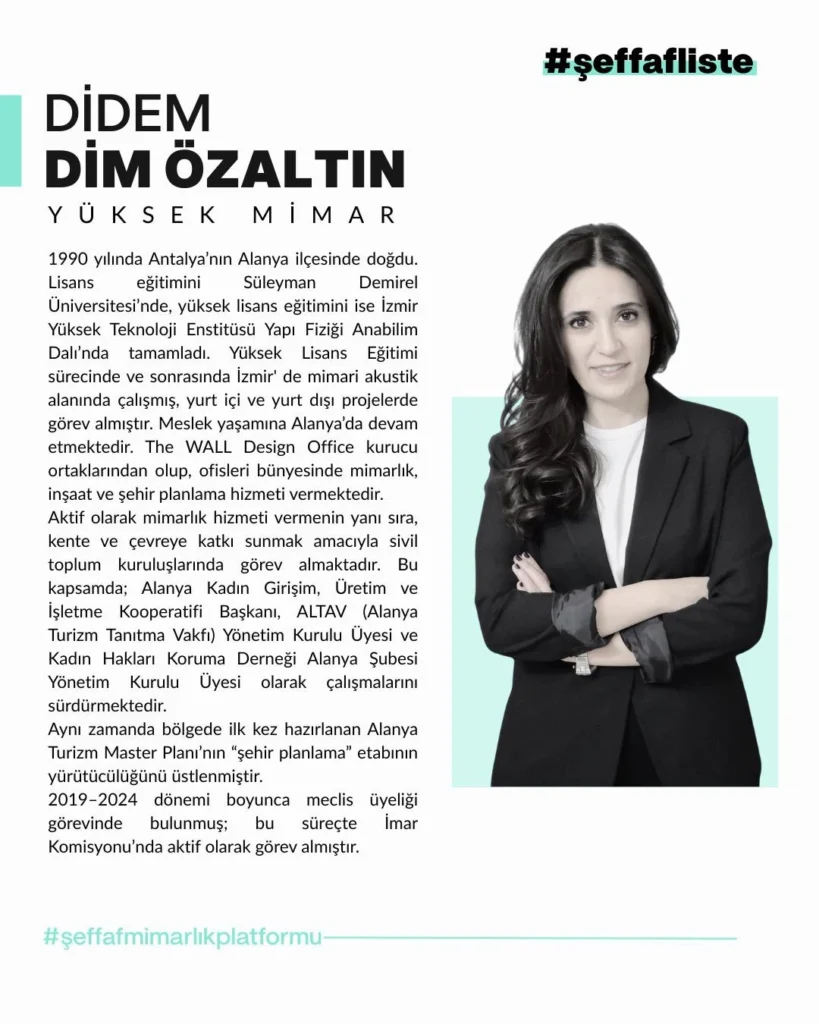 Didem Dim Özaltın Şeffaf Liste’den Yönetim Kurulu Adayı - Mega TV mimar 1 - Mega TV