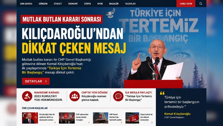 KILIÇDAROĞLU’NDAN İLK MESAJ: TÜRKİYE İÇİN TERTEMİZ BİR BAŞLANGIÇ