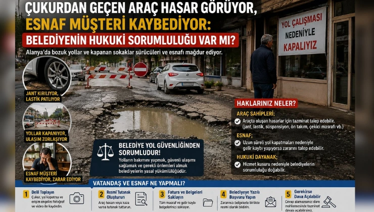 Çukurdan Geçen Araç Hasar Görüyor, Esnaf Müşteri Kaybediyor: Belediyenin Hukuki Sorumluluğu Var mı?