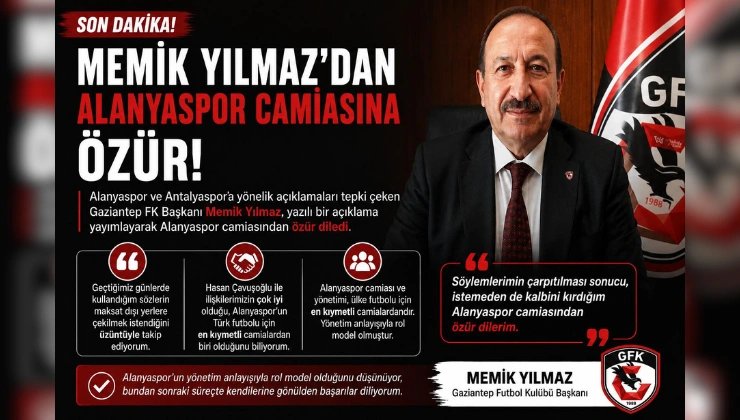 Memik Yılmaz’dan Geri Adım: Alanyaspor Camiasından Özür Diledi