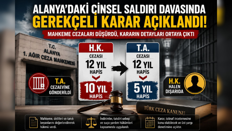 ALANYA’DAKİ NİTELİKLİ CİNSEL SALDIRI DAVASINDA GEREKÇELİ KARAR AÇIKLANDI