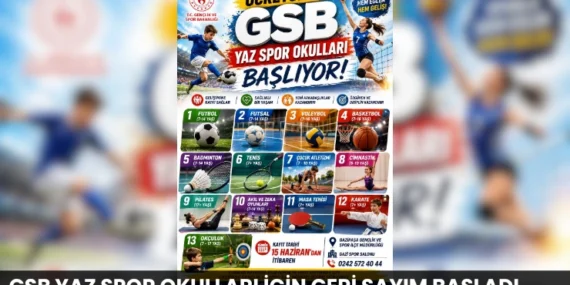 GSB Yaz Spor Okulları İçin Geri Sayım Başladı