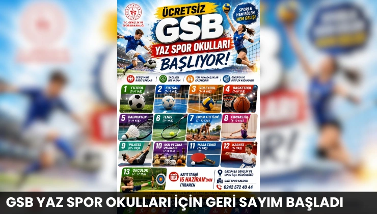 GSB Yaz Spor Okulları İçin Geri Sayım Başladı