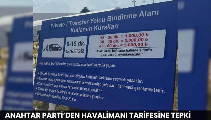 Anahtar Parti’den Havalimanı Tarifesine Tepki