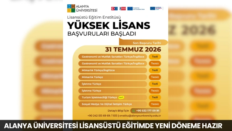 Alanya Üniversitesi Lisansüstü Eğitimde Yeni Döneme Hazır