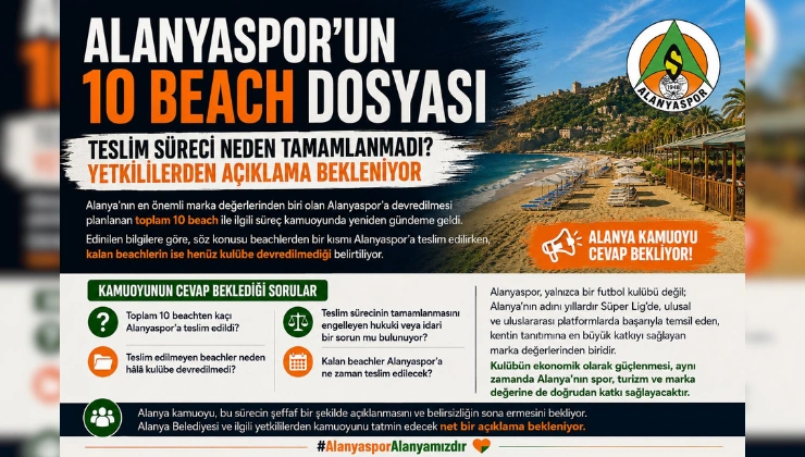ALANYASPOR’UN 10 BEACH DOSYASI