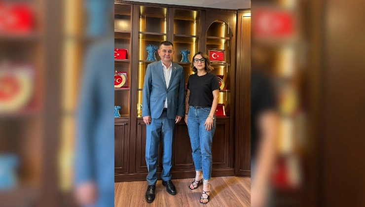 Çetiner’den Türkdoğan’a Hayırlı Olsun Ziyaretinde Özel Karakalem Tablo Hediyesi - Mega TV Alanya haber 22 - Mega TV