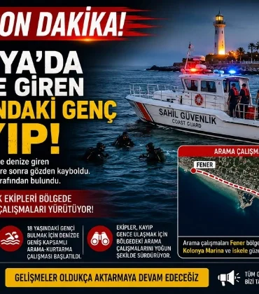 SON DAKİKA ALANYA’DA DENİZE GİREN 18 YAŞINDAKİ GENÇ KAYIP!