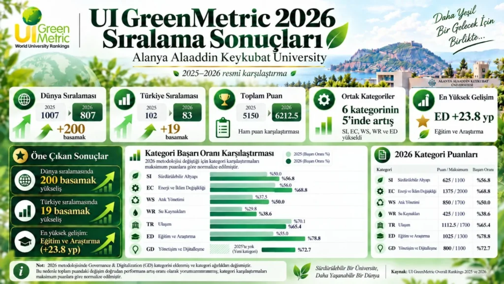 ALKÜ, GreenMetric 2026’da 200 basamak yükseldi - Mega TV ALKÜ, GreenMetric 2026’da 200 basamak yükseldi