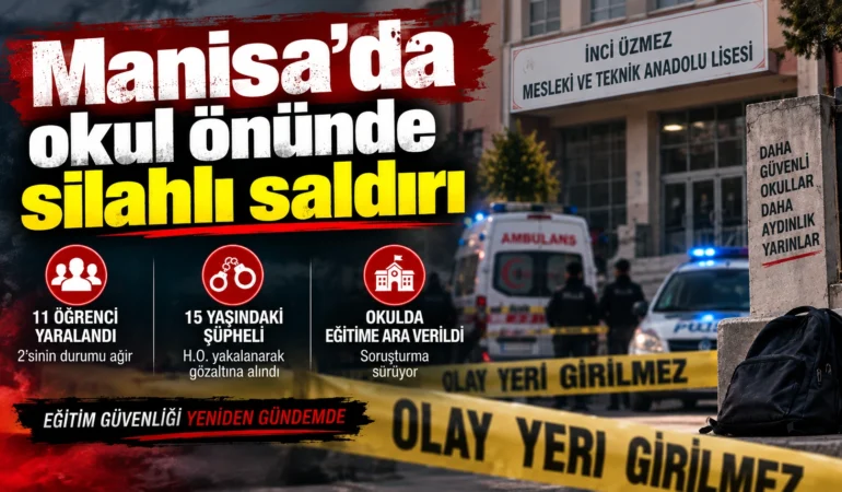 Manisa’da okul önünde silahlı saldırı 