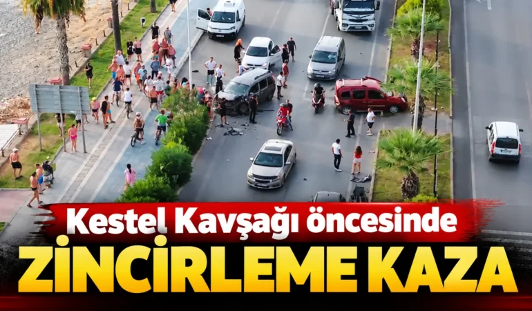 Kestel Kavşağı öncesinde zincirleme kaza