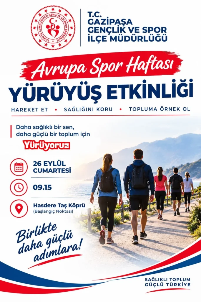 Gazipaşa’da Avrupa Spor Haftası’nda doğa yürüyüşü - Mega TV Gazipaşa’da Avrupa Spor Haftası’nda doğa yürüyüşü