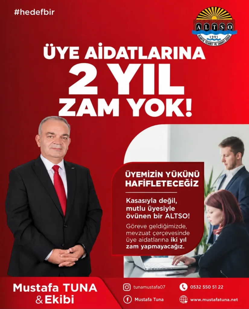 Tuna açıkladı: Aidatlara 2 yıl zam yapılmayacak