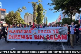 Alanya’da Gazze için sessiz çığlık: Binlerce kişi Filistin’e destek için yürüdü