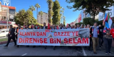 Alanya’da Gazze için sessiz çığlık: Binlerce kişi Filistin’e destek için yürüdü