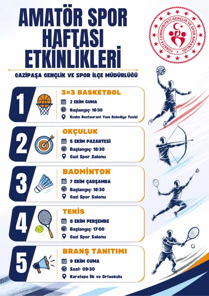 Gazipaşa’da Amatör Spor Haftası başlıyor - Mega TV Gazipaşa’da Amatör Spor Haftası başlıyor