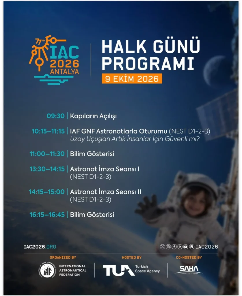 77. Uluslararası Uzay Kongresi Antalya’da halka açılıyor