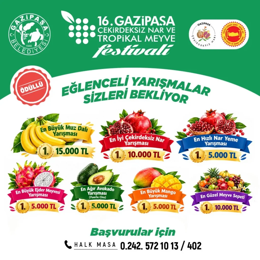 16. Gazipaşa Çekirdeksiz Nar ve Tropikal Meyve Festivali’nin programı belli oldu - Mega TV WhatsApp Image 2026 10 22 at 14.47.26 - Mega TV